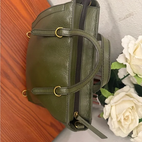 Fossil Olive Green Leather Backpack - Picture 7 of 16